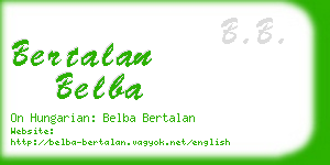 bertalan belba business card